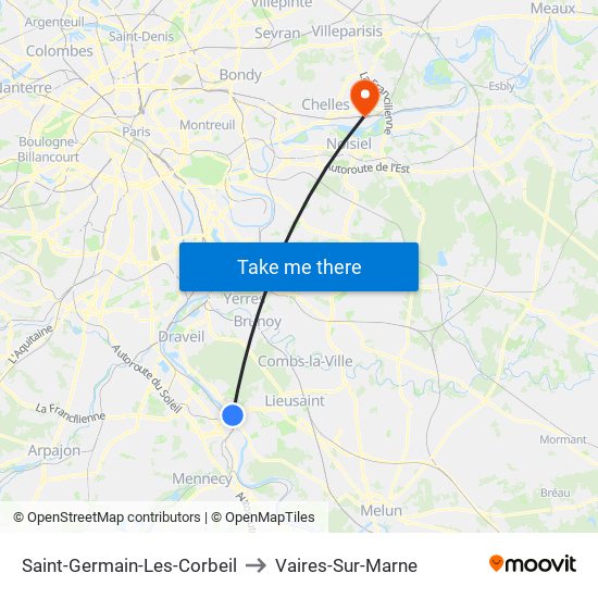 Saint-Germain-Les-Corbeil to Vaires-Sur-Marne map