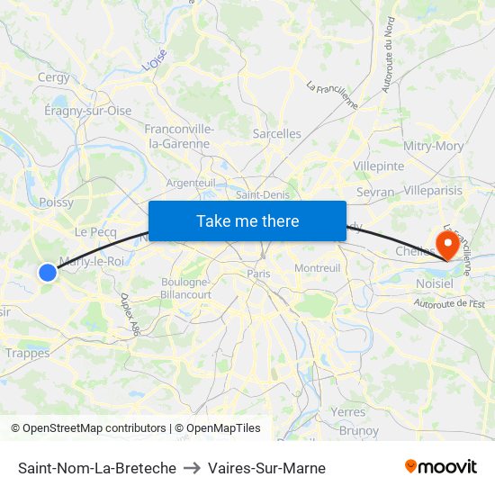Saint-Nom-La-Breteche to Vaires-Sur-Marne map