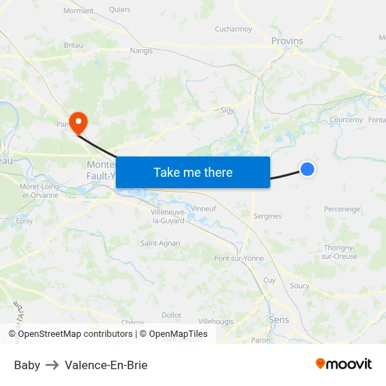 Baby to Valence-En-Brie map