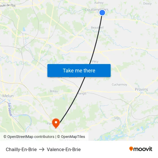 Chailly-En-Brie to Valence-En-Brie map