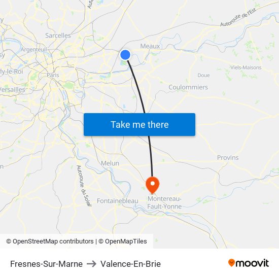 Fresnes-Sur-Marne to Valence-En-Brie map