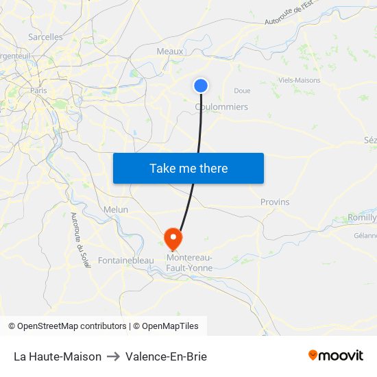 La Haute-Maison to Valence-En-Brie map