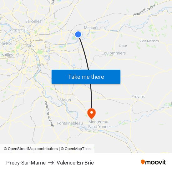 Precy-Sur-Marne to Valence-En-Brie map