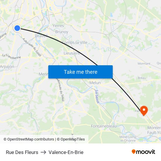 Rue Des Fleurs to Valence-En-Brie map