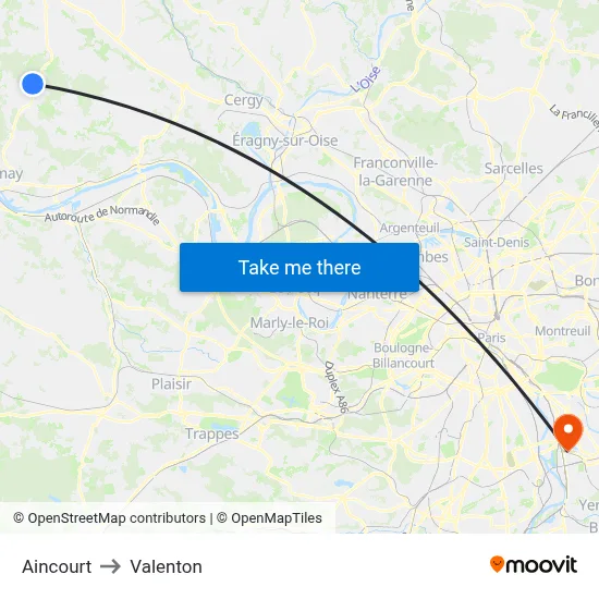 Aincourt to Valenton map