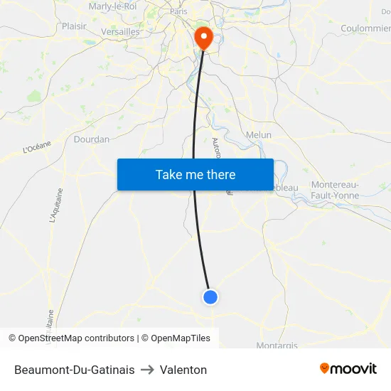 Beaumont-Du-Gatinais to Valenton map