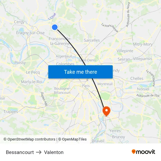 Bessancourt to Valenton map