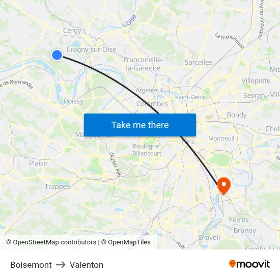 Boisemont to Valenton map