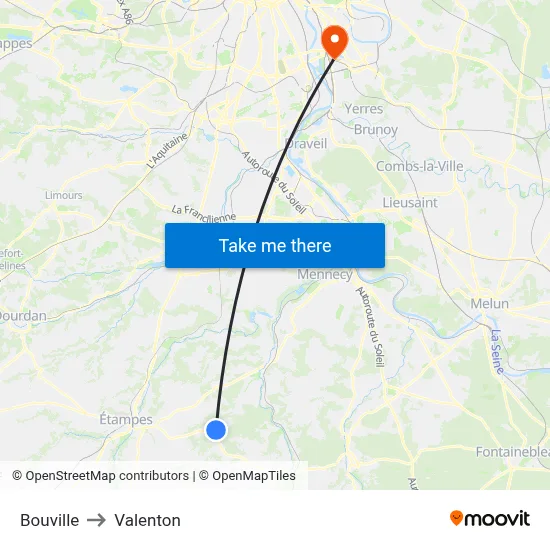 Bouville to Valenton map