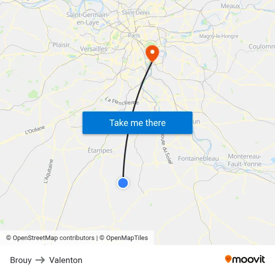 Brouy to Valenton map