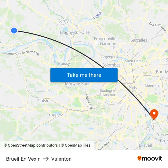Brueil-En-Vexin to Valenton map