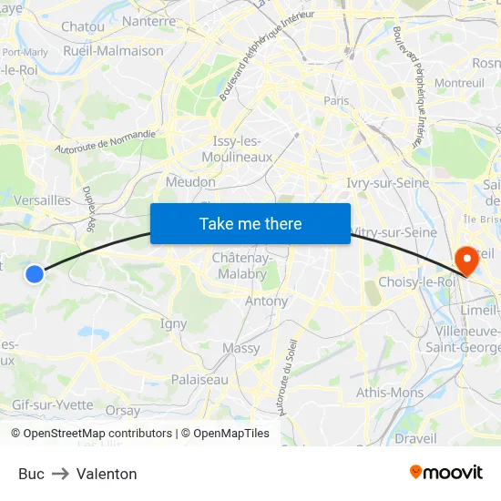 Buc to Valenton map