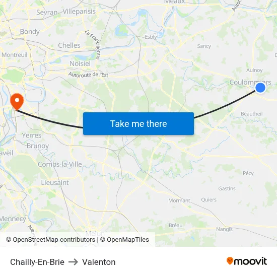 Chailly-En-Brie to Valenton map