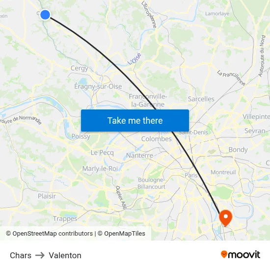 Chars to Valenton map