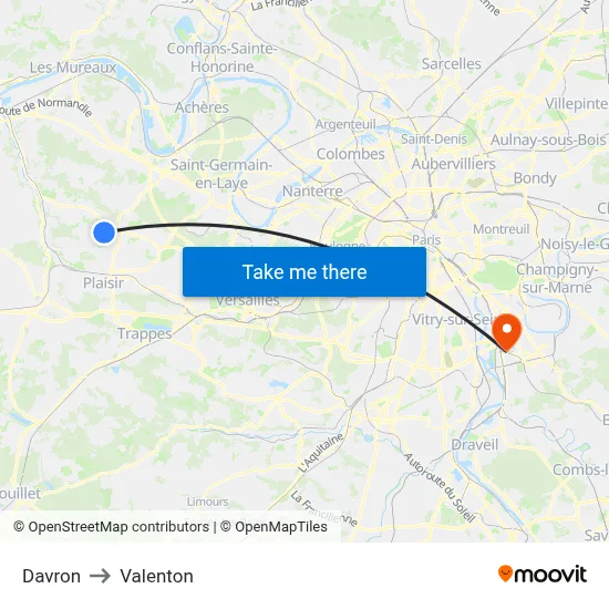 Davron to Valenton map