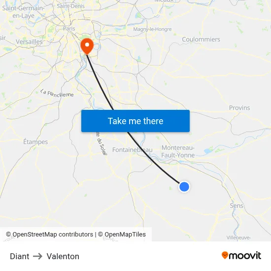 Diant to Valenton map