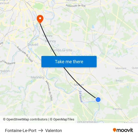 Fontaine-Le-Port to Valenton map