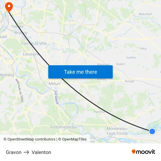 Gravon to Valenton map