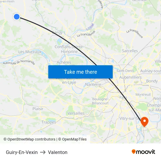 Guiry-En-Vexin to Valenton map