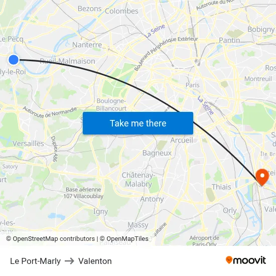 Le Port-Marly to Valenton map