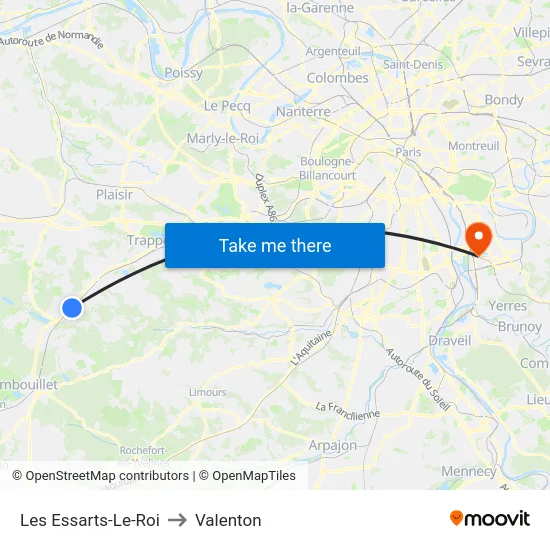 Les Essarts-Le-Roi to Valenton map
