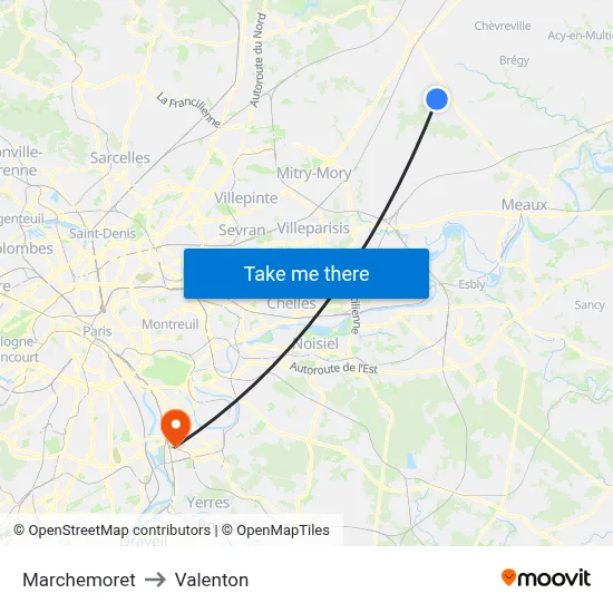 Marchemoret to Valenton map
