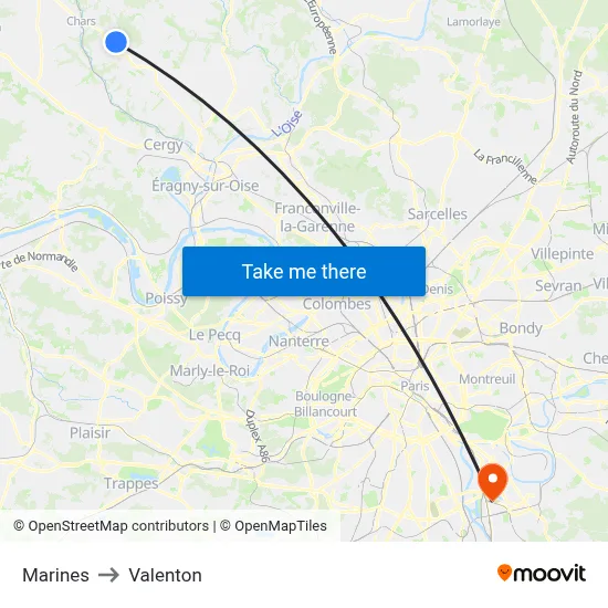 Marines to Valenton map
