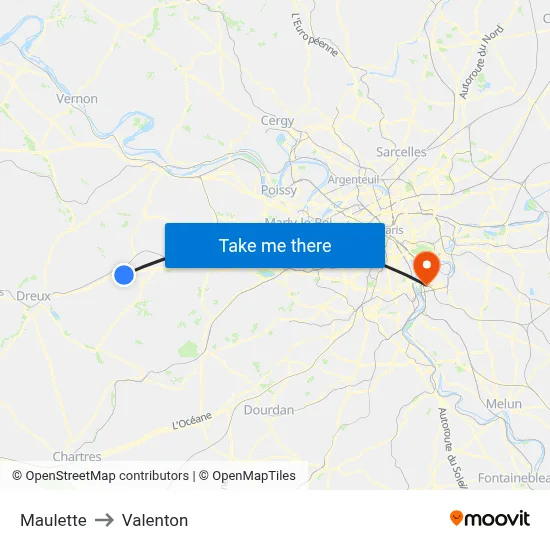Maulette to Valenton map