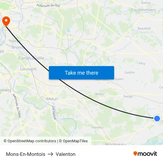 Mons-En-Montois to Valenton map