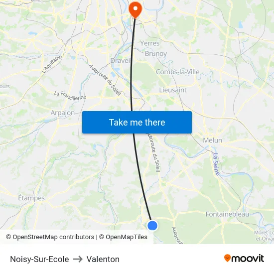 Noisy-Sur-Ecole to Valenton map