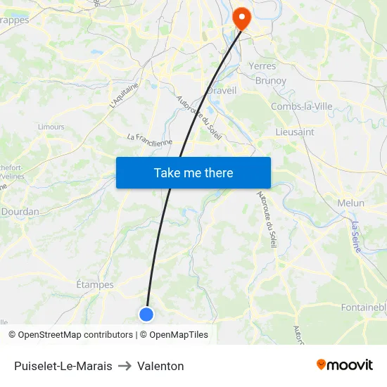 Puiselet-Le-Marais to Valenton map