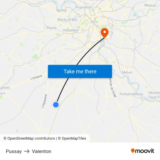 Pussay to Valenton map