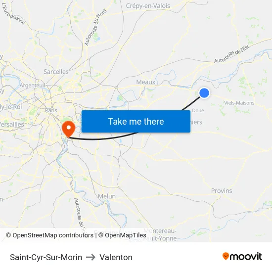 Saint-Cyr-Sur-Morin to Valenton map