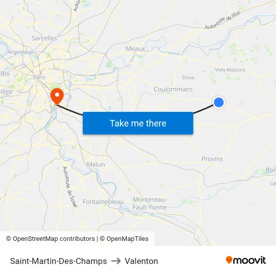 Saint-Martin-Des-Champs to Valenton map