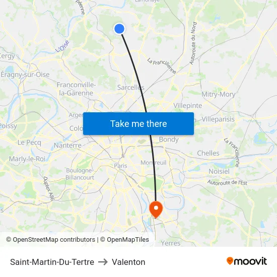 Saint-Martin-Du-Tertre to Valenton map