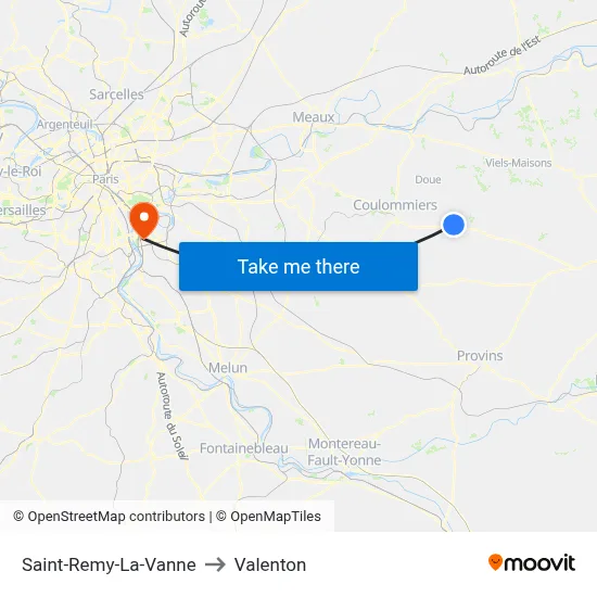 Saint-Remy-La-Vanne to Valenton map