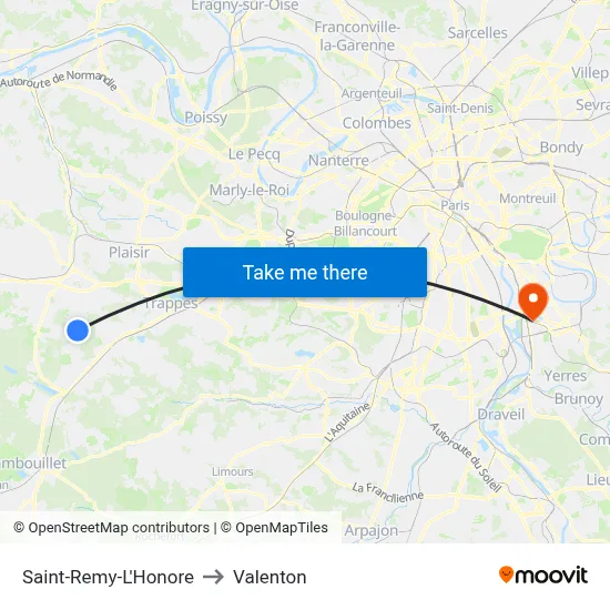 Saint-Remy-L'Honore to Valenton map