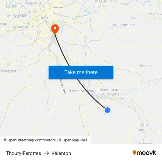 Thoury-Ferottes to Valenton map
