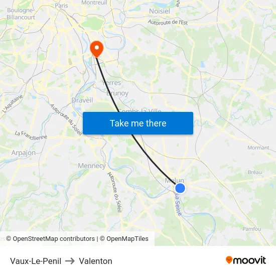 Vaux-Le-Penil to Valenton map
