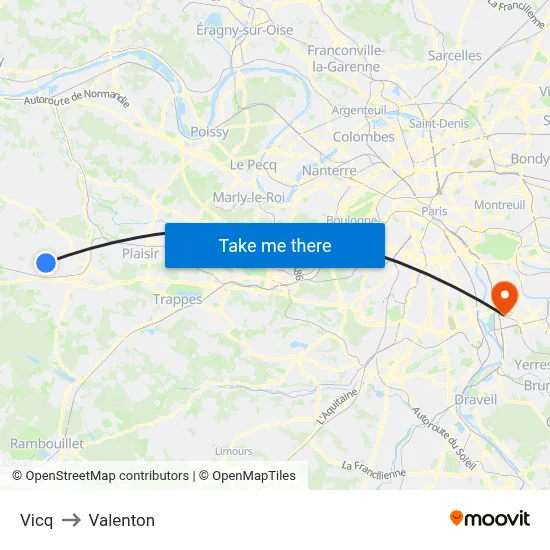 Vicq to Valenton map