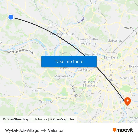 Wy-Dit-Joli-Village to Valenton map