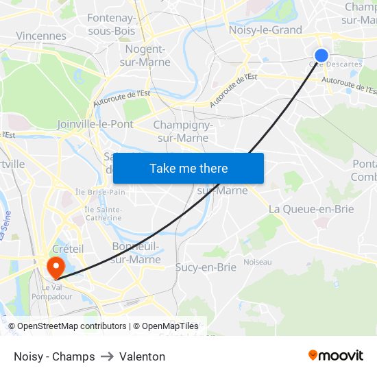 Noisy - Champs to Valenton map