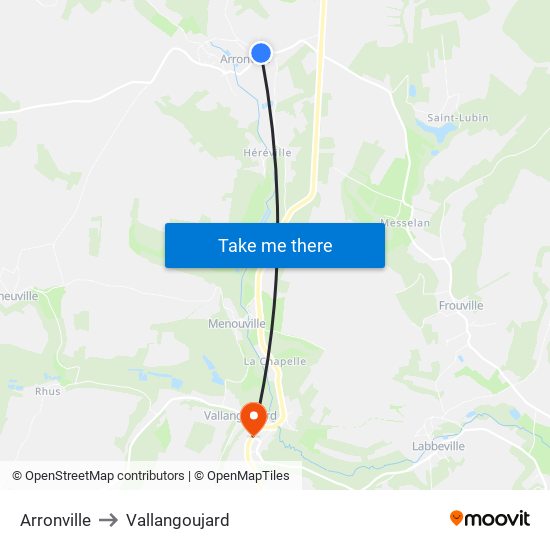 Arronville to Vallangoujard map