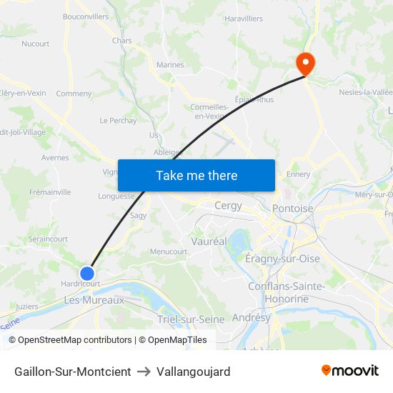 Gaillon-Sur-Montcient to Vallangoujard map