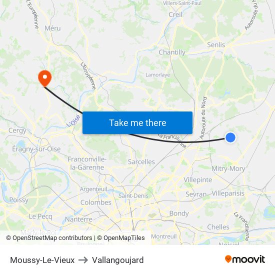 Moussy-Le-Vieux to Vallangoujard map