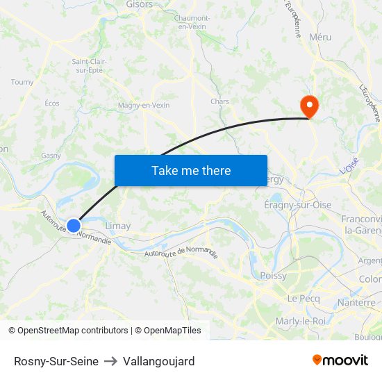 Rosny-Sur-Seine to Vallangoujard map
