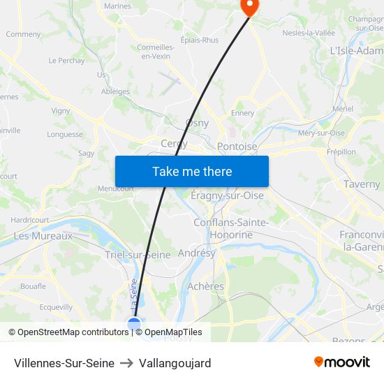 Villennes-Sur-Seine to Vallangoujard map