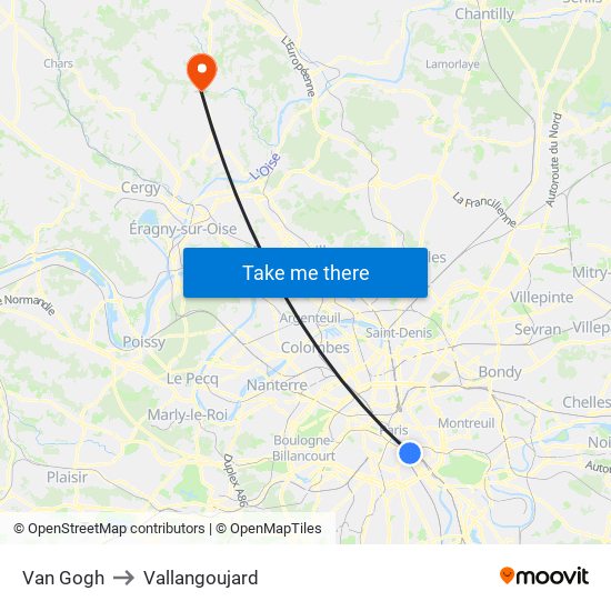 Van Gogh to Vallangoujard map