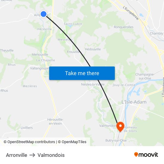 Arronville to Valmondois map