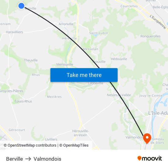 Berville to Valmondois map